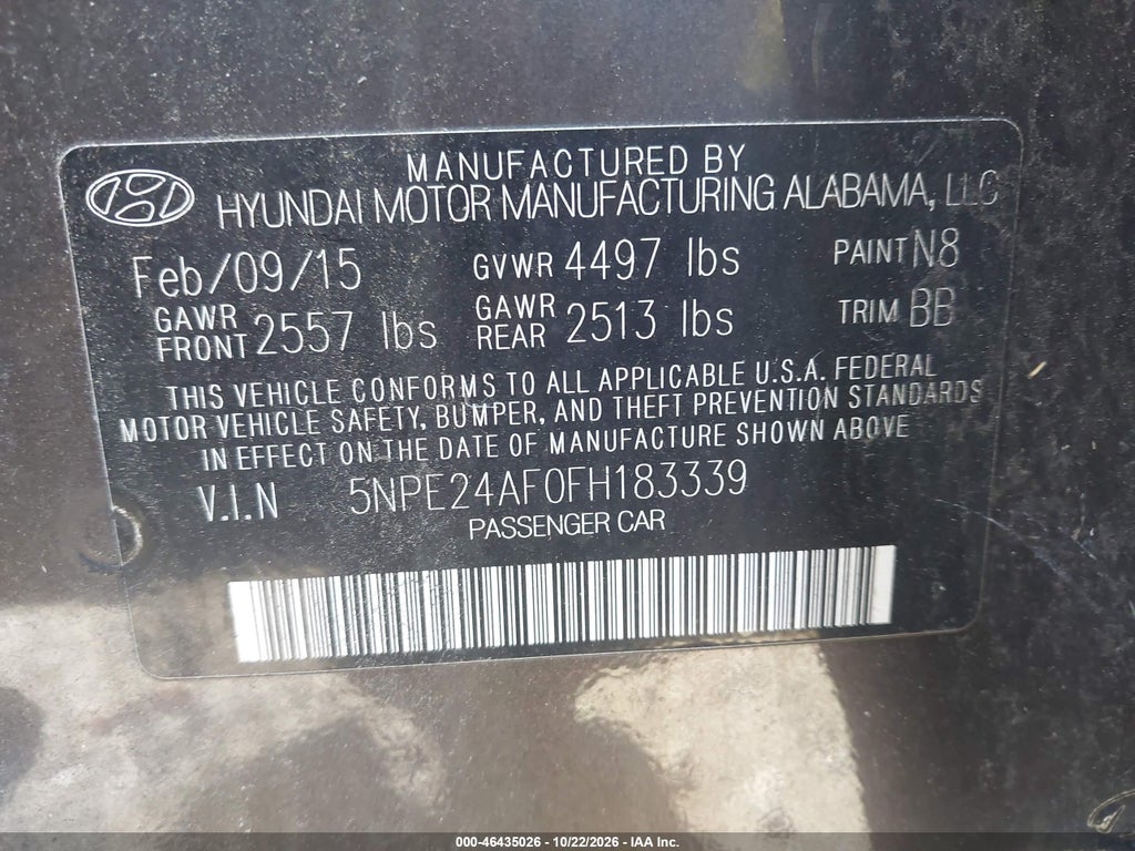 2015 Hyundai Sonata SE photo 9