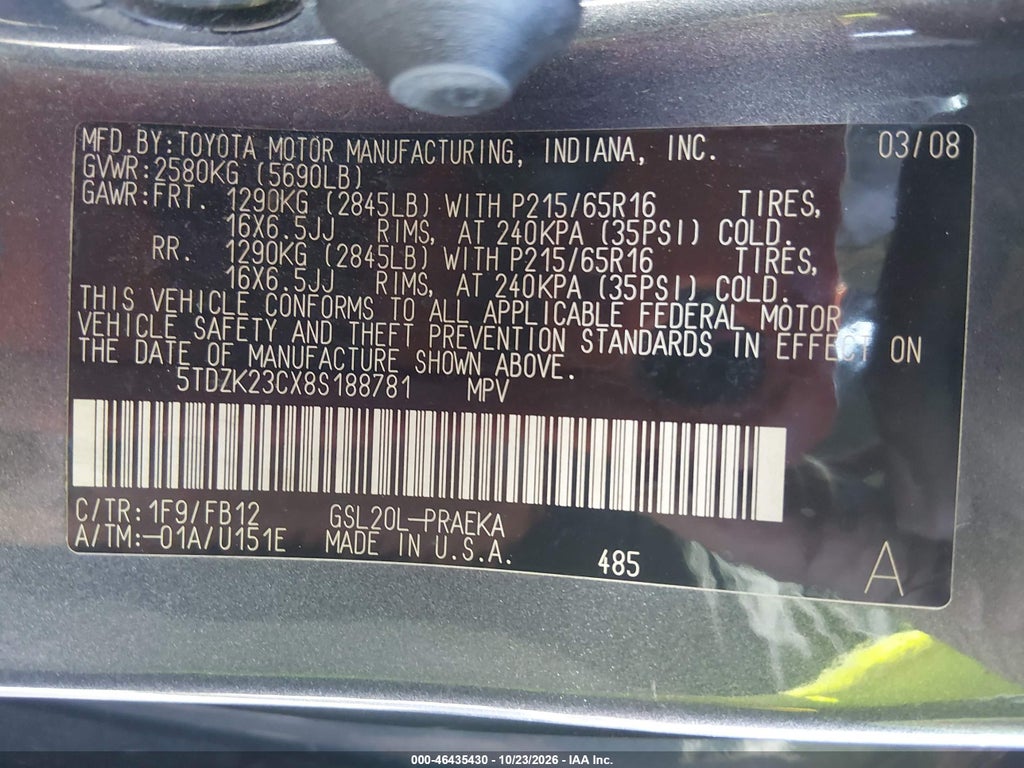 2008 Toyota Sienna CE/LE photo 9