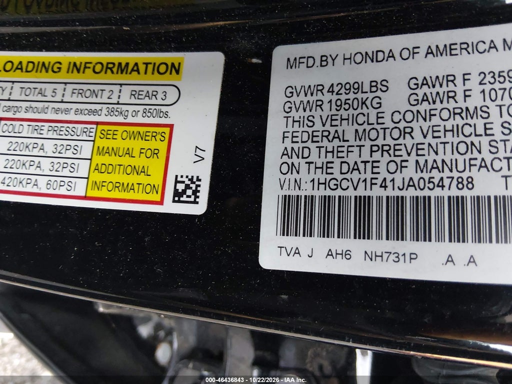 2018 Honda Accord EX photo 9