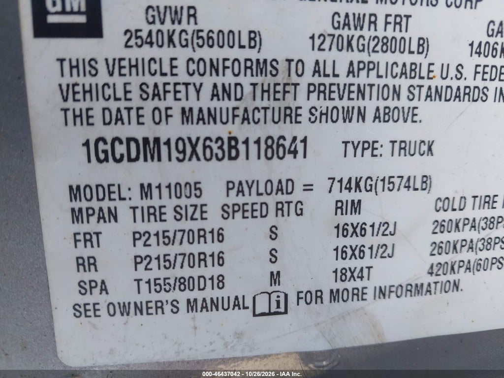 2003 Chevrolet Astro photo 9