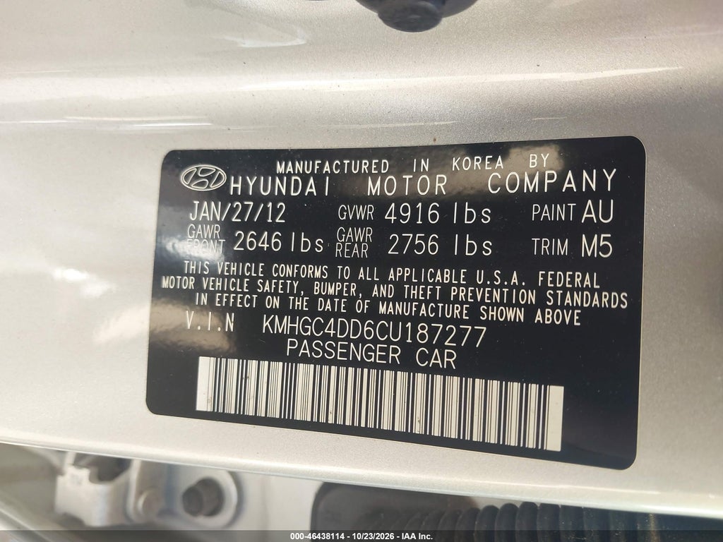 2012 Hyundai Genesis 3.8 photo 9
