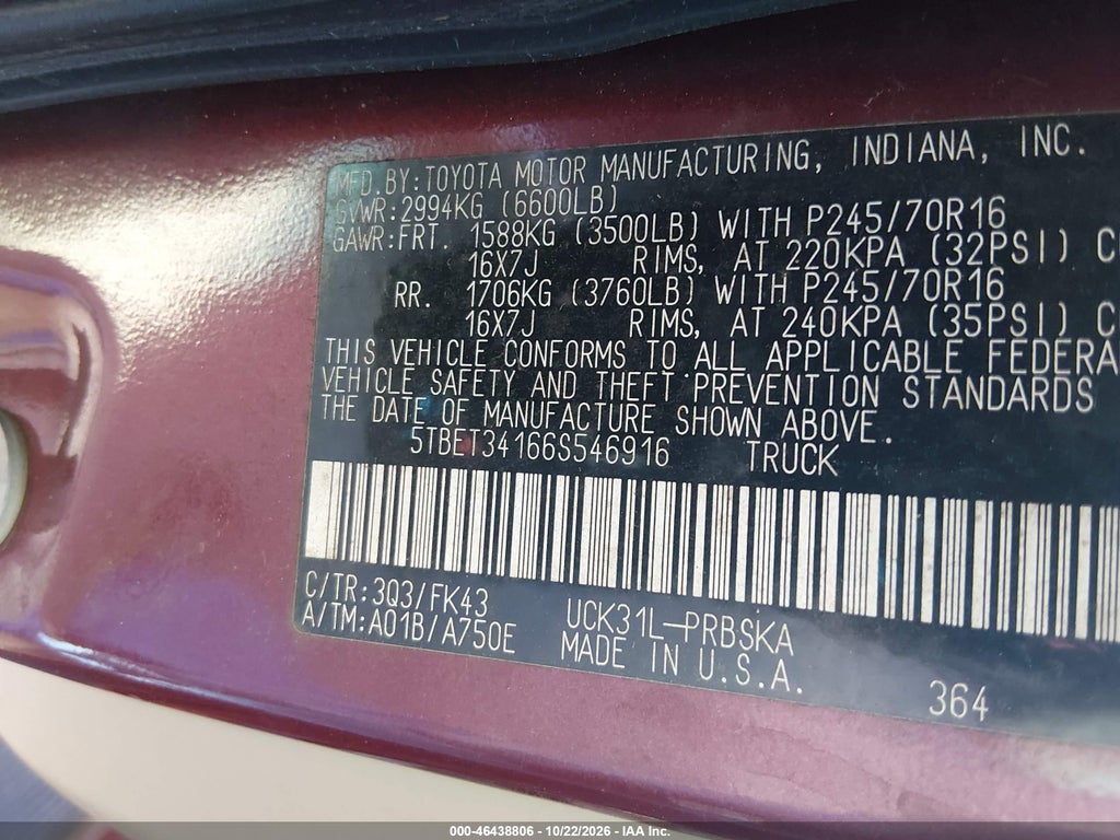 2006 Toyota Tundra SR5 V8 photo 9