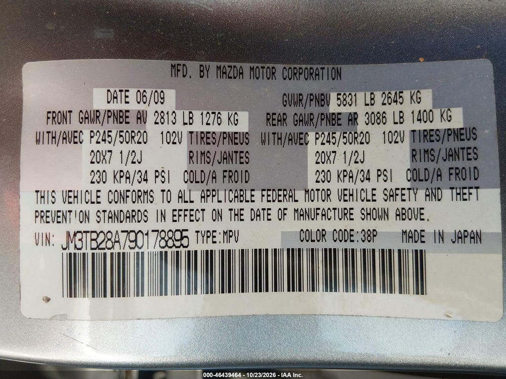 2009 Mazda CX-9 Grand Touring photo 9