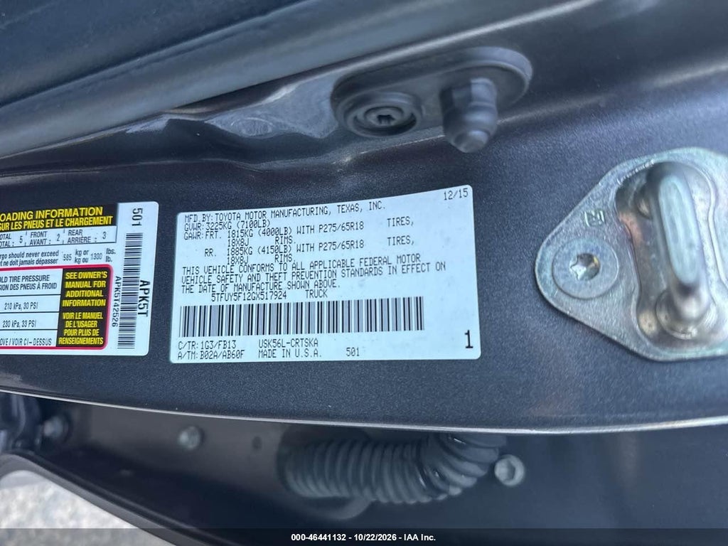 2016 Toyota Tundra SR5 5.7L V8 photo 9