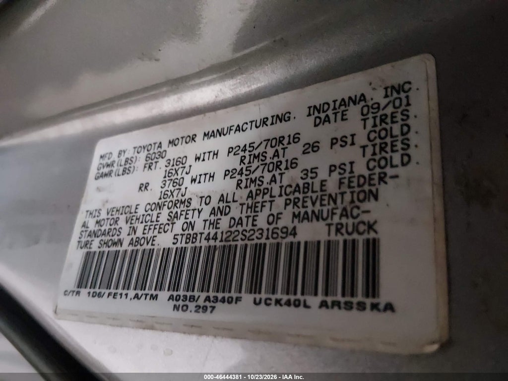 2002 Toyota Tundra SR5 V8 photo 9