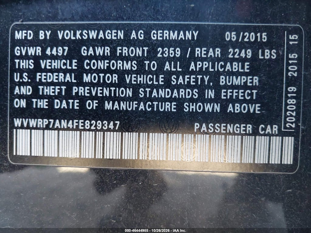 2015 Volkswagen CC 2.0T Executive photo 9