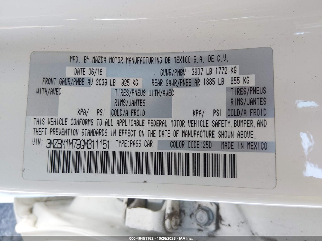 2016 Mazda MAZDA3 I Touring photo 9
