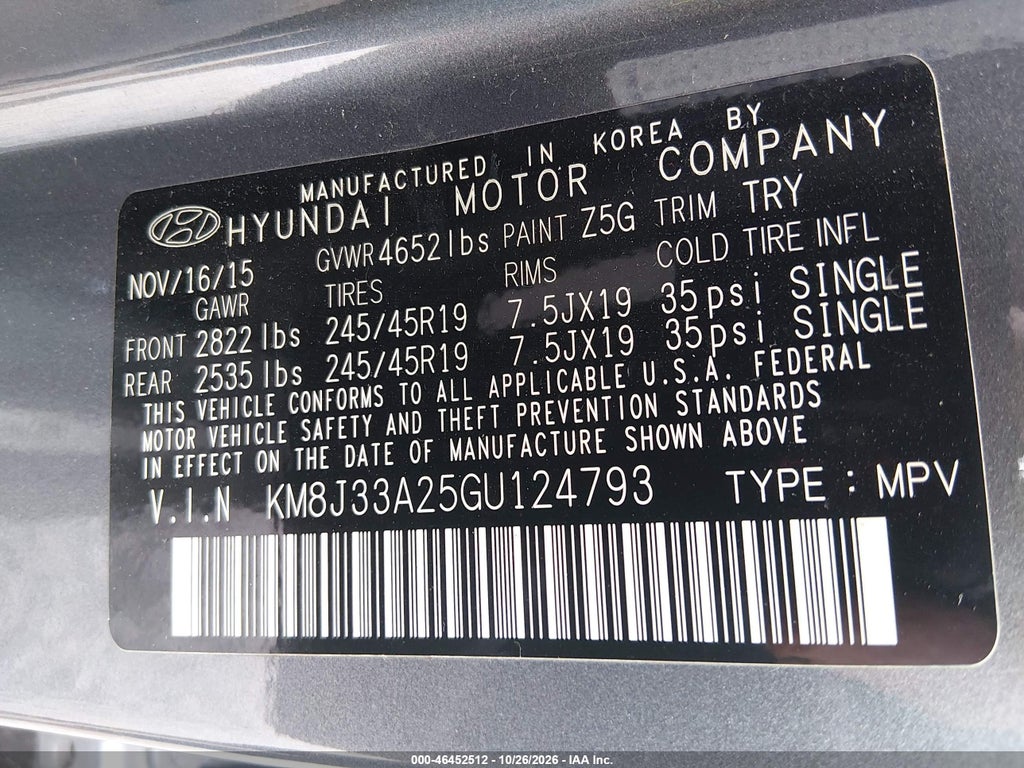 2016 Hyundai Tucson Limited photo 9