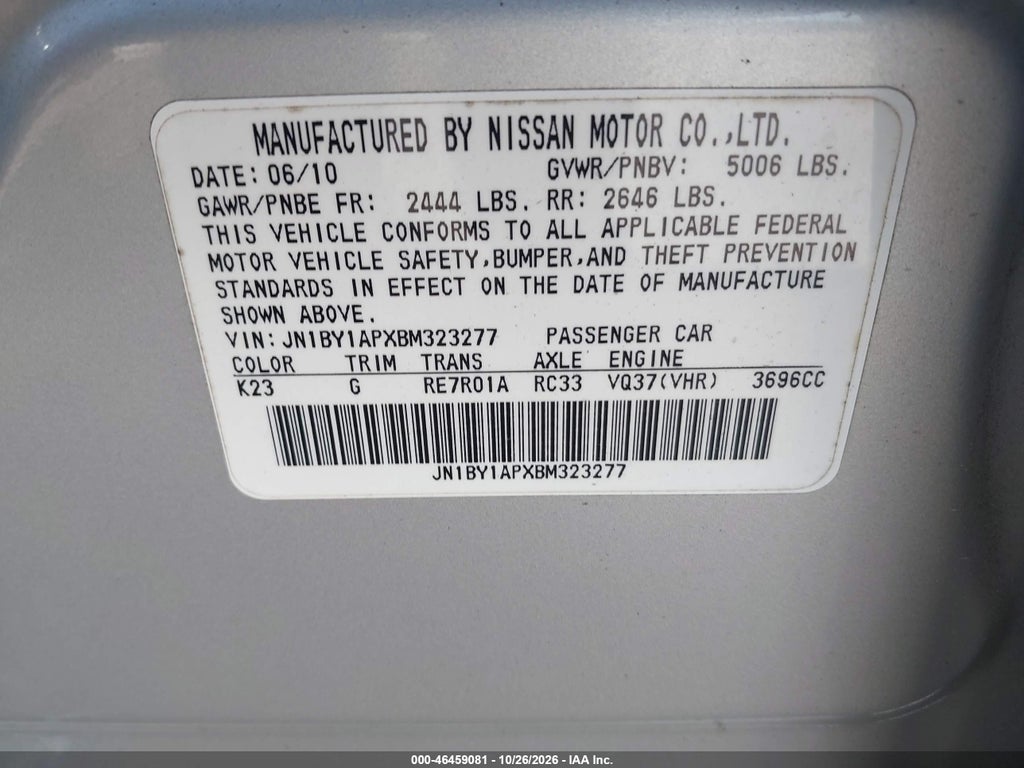 2011 Infiniti M37 photo 9