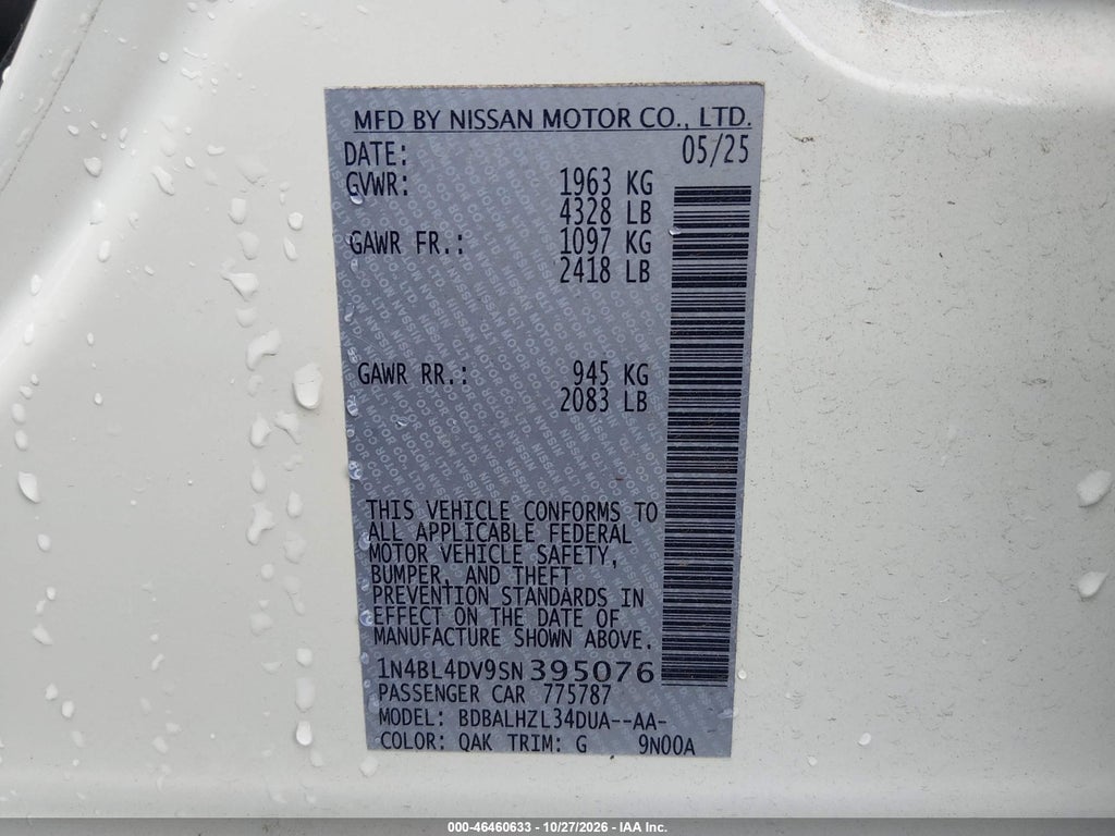 2025 Nissan Altima SV FWD photo 9