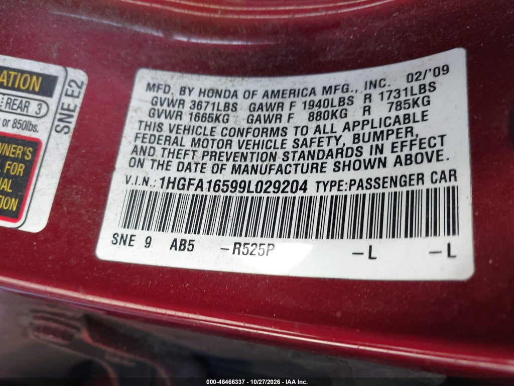 2009 Honda Civic LX photo 9