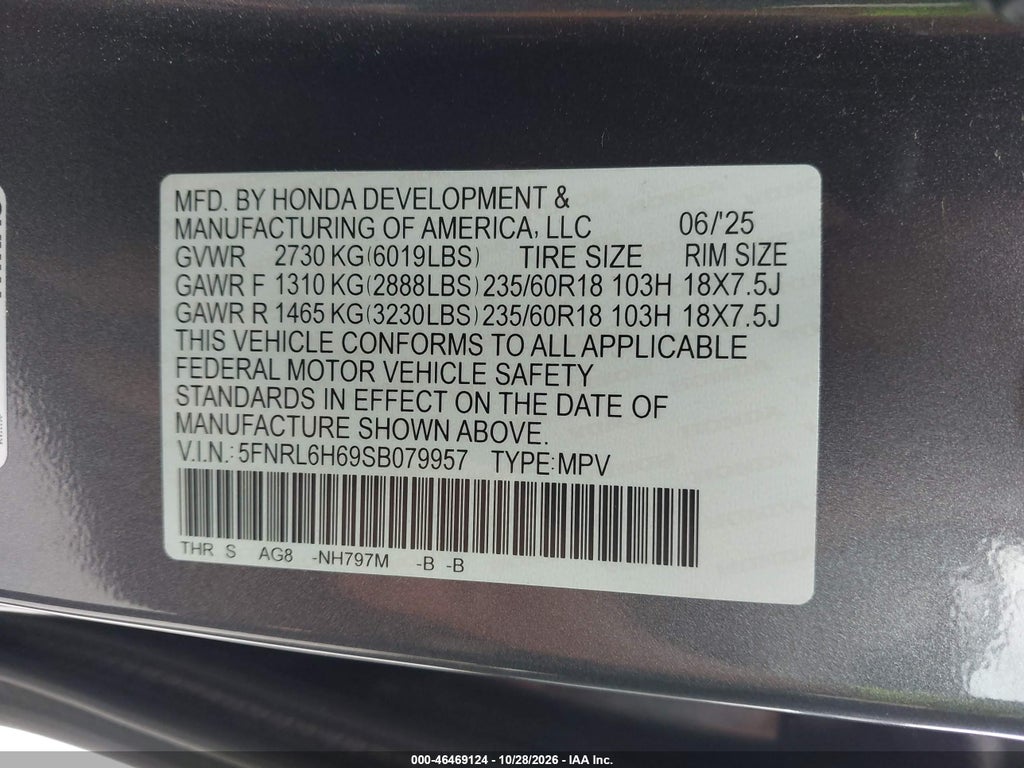 2025 Honda Odyssey EX-L photo 9
