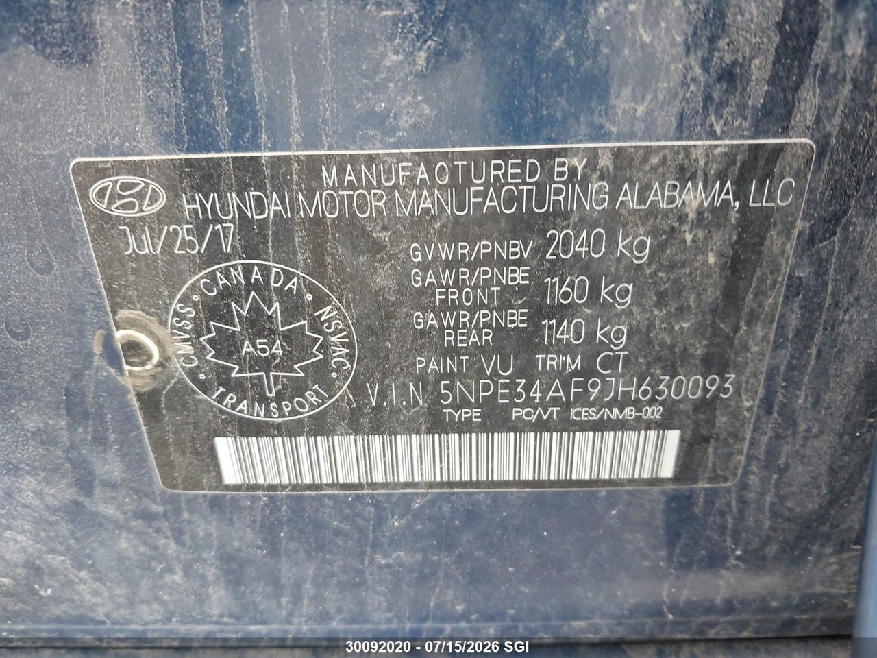 2018 HYUNDAI SONATA 2.4 SPORT thumbnail 10