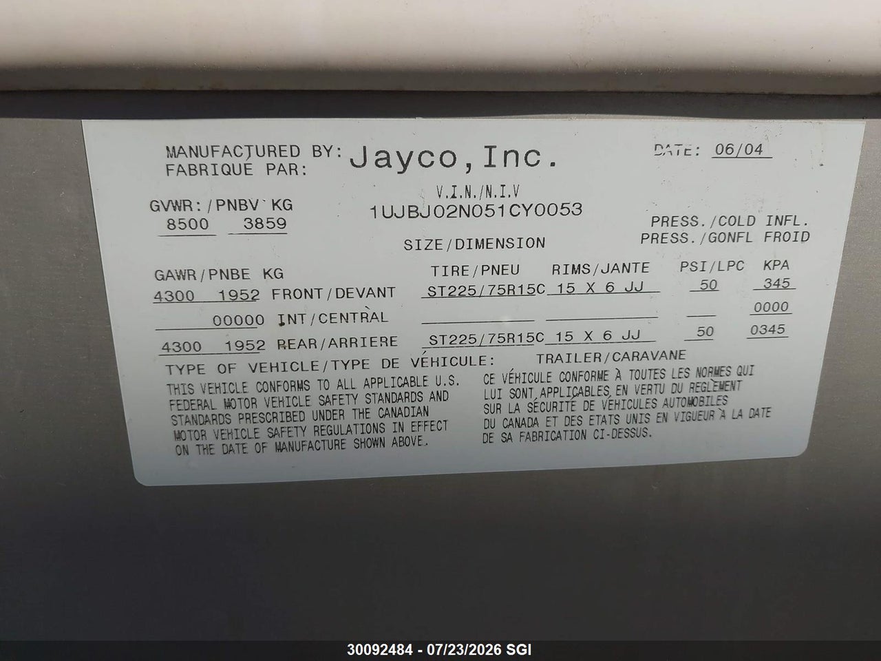 2005 JAYCO EAGLE thumbnail 10