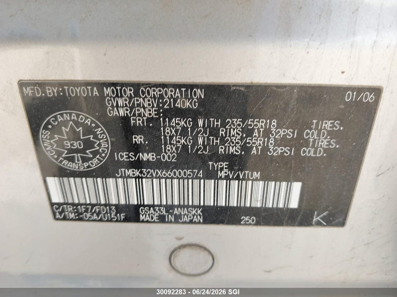 2006 TOYOTA RAV4 SPORT thumbnail 10