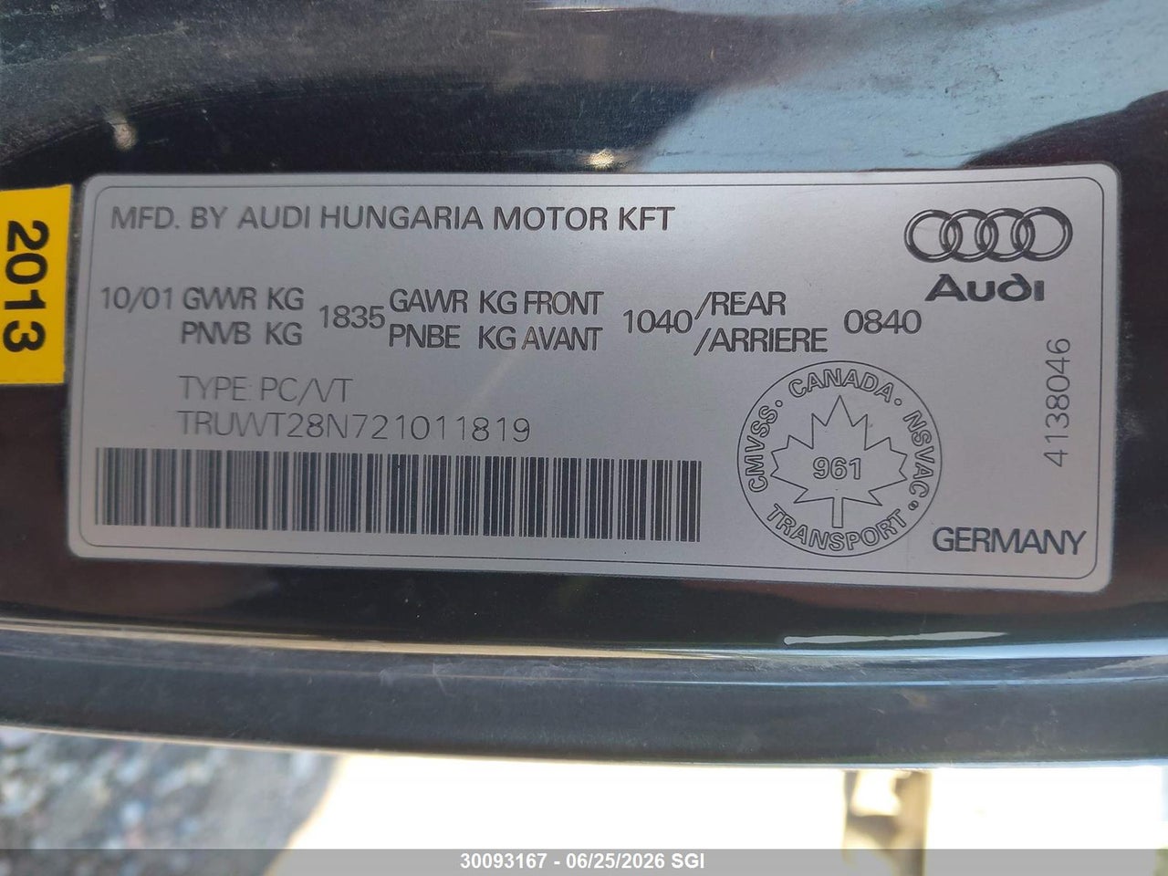 2002 AUDI TT QUATTRO thumbnail 10