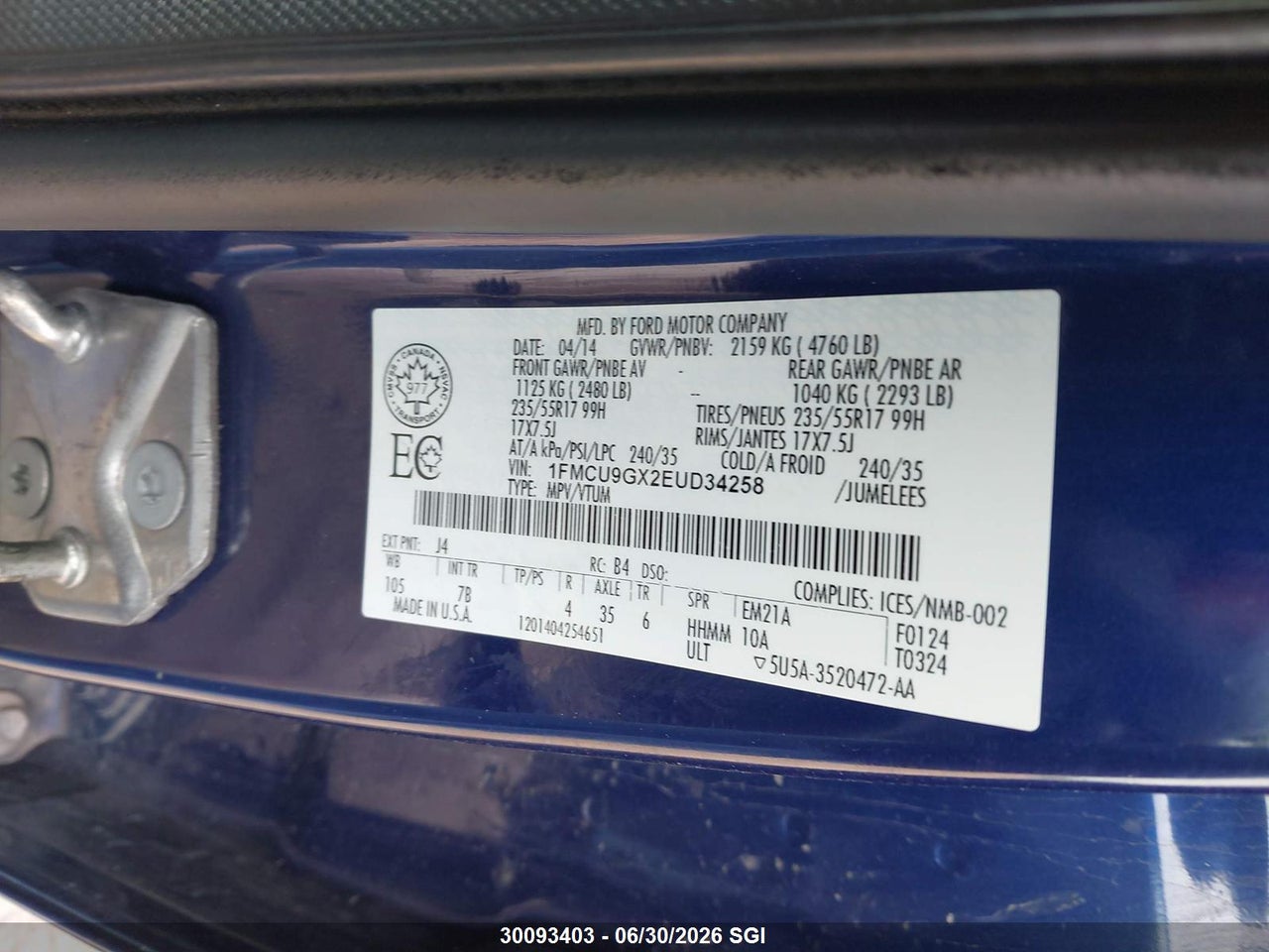 2014 FORD ESCAPE SE thumbnail 10