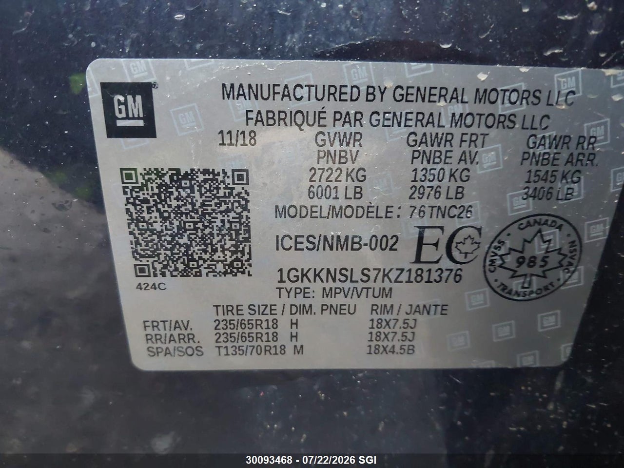 2019 GMC ACADIA SLE thumbnail 10