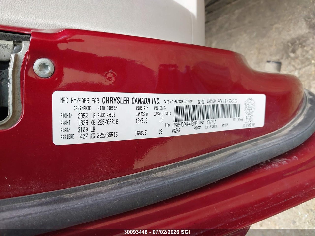 2010 DODGE GRAND CARAVAN SE thumbnail 10