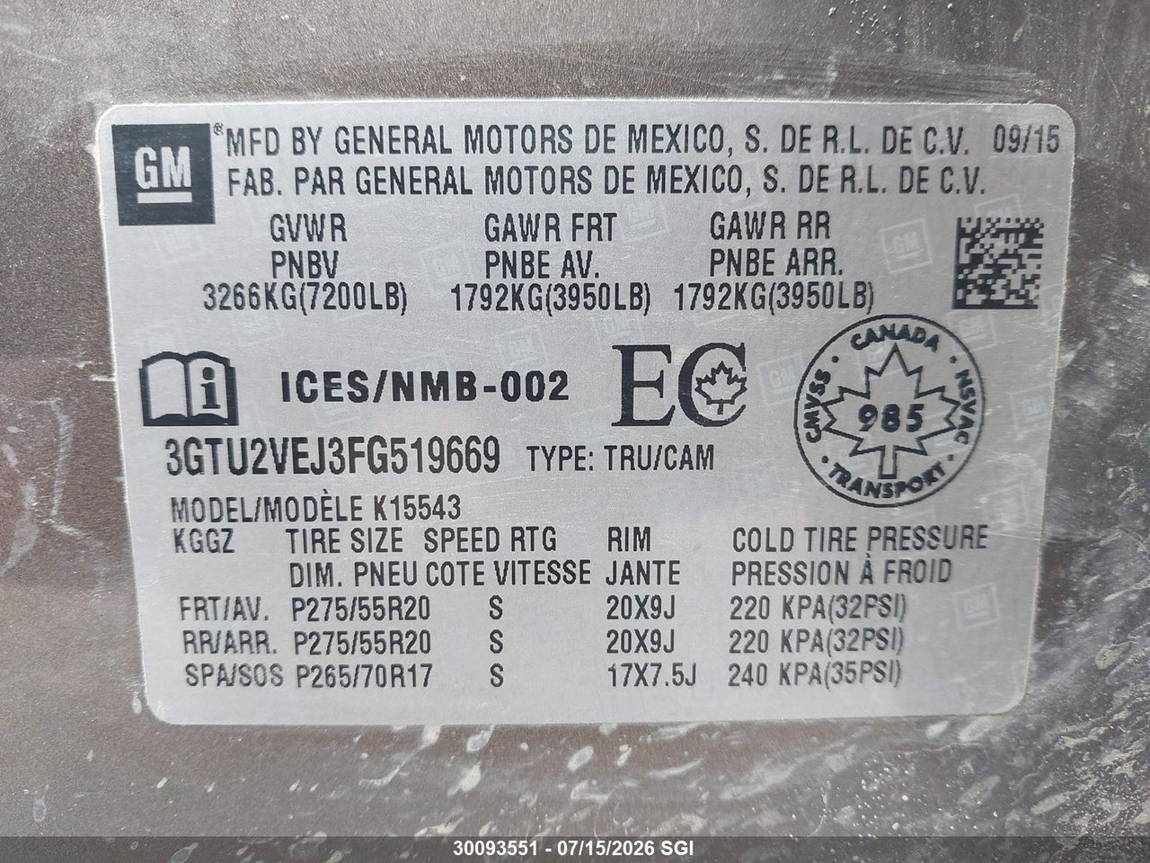 2015 GMC SIERRA K1500 SLT thumbnail 10
