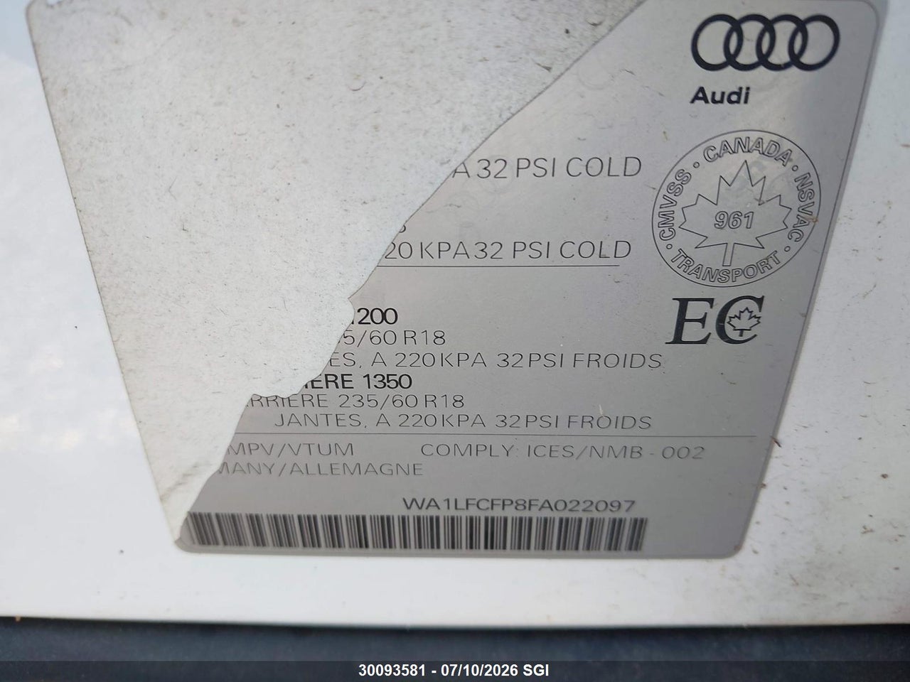 2015 AUDI Q5 PREMIUM PLUS thumbnail 10