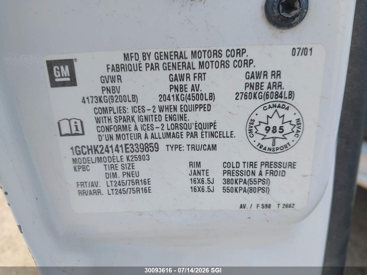 2001 CHEVROLET SILVERADO K2500 HEAVY DUTY thumbnail 10