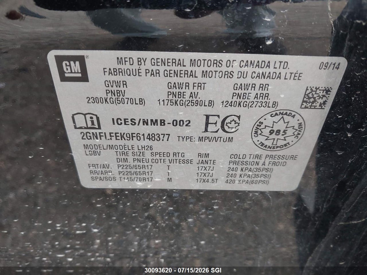 2015 CHEVROLET EQUINOX LT thumbnail 10