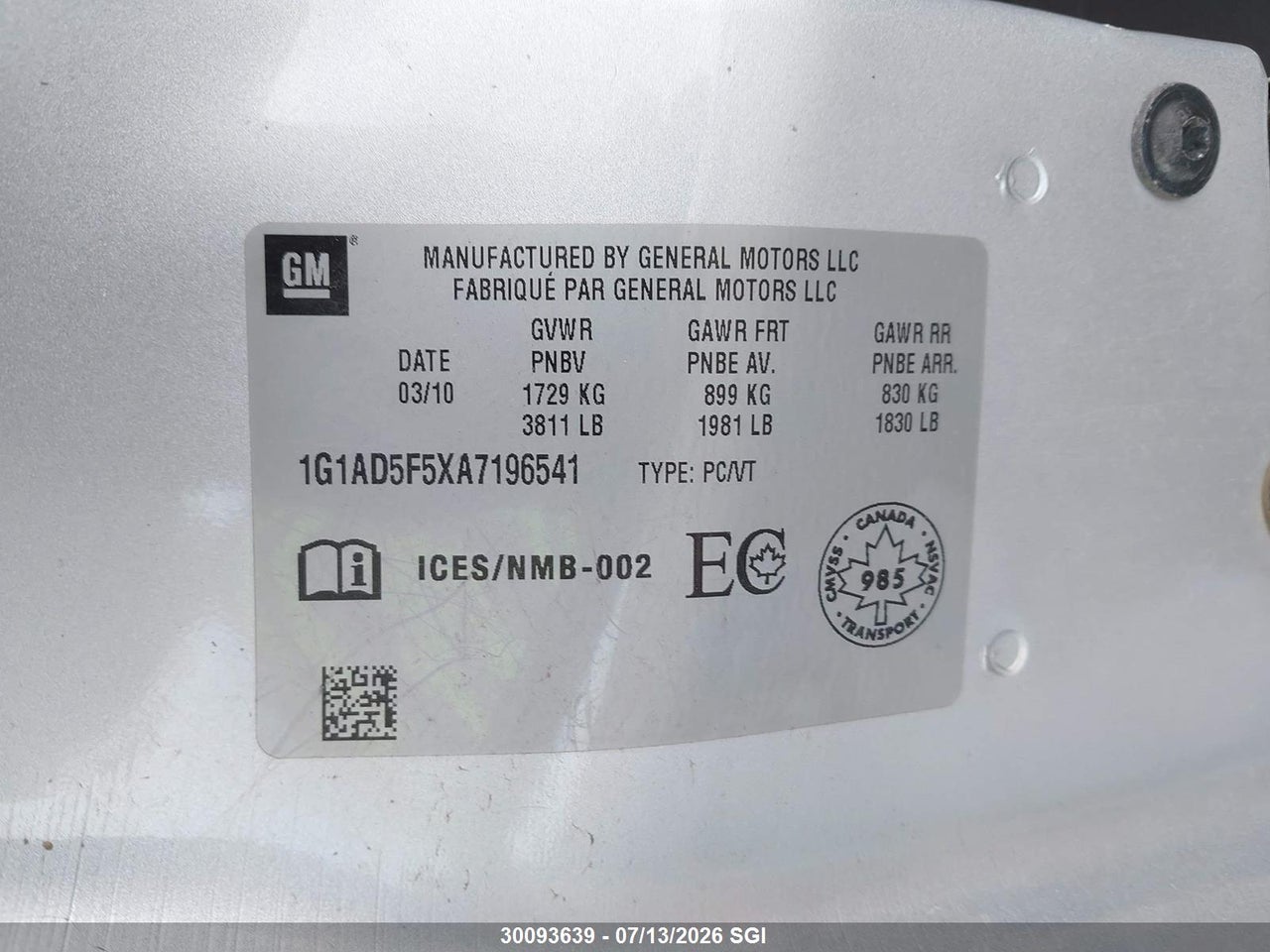 2010 CHEVROLET COBALT 1LT thumbnail 10