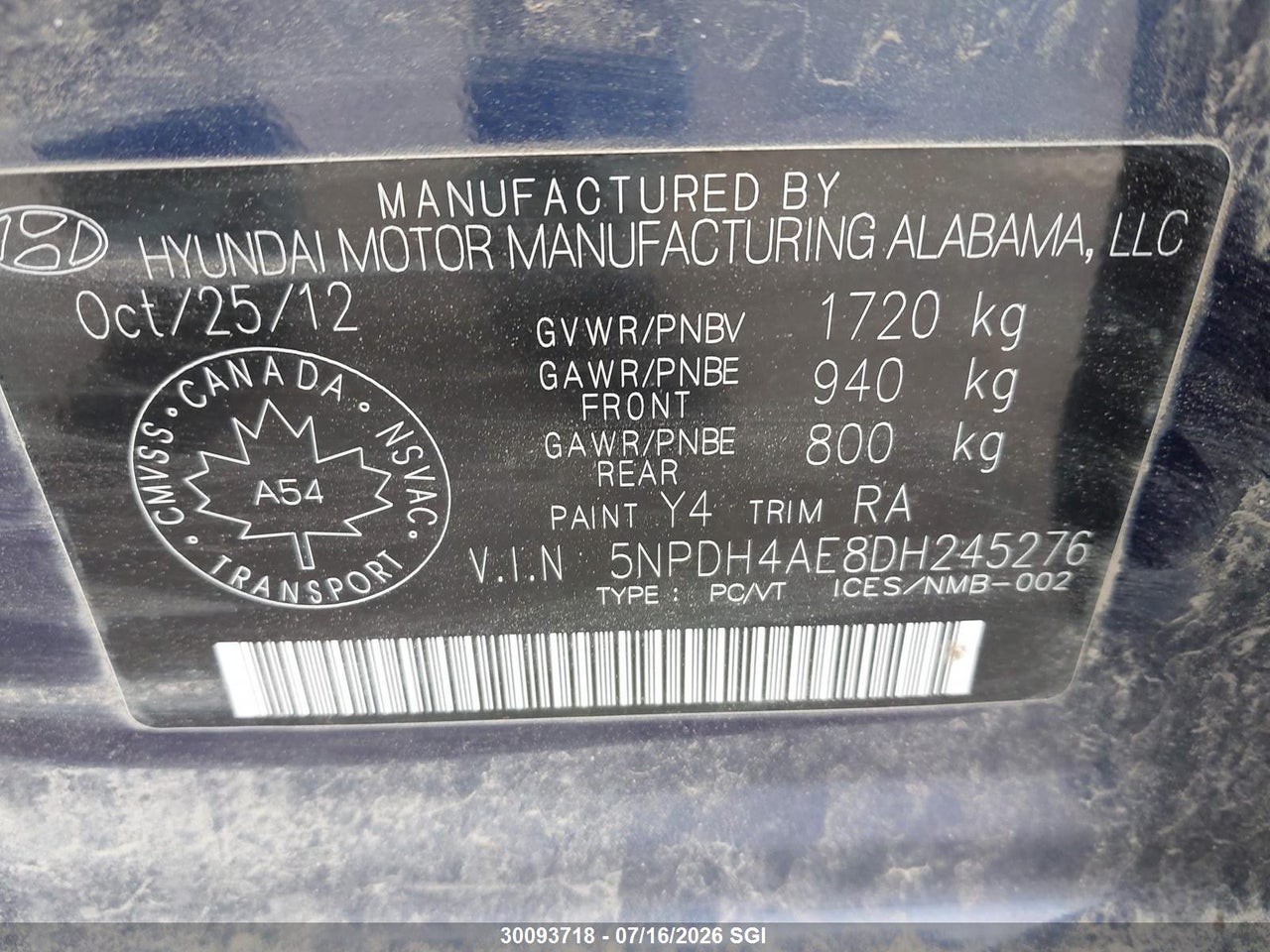 2013 HYUNDAI ELANTRA GLS/LIMITED thumbnail 10