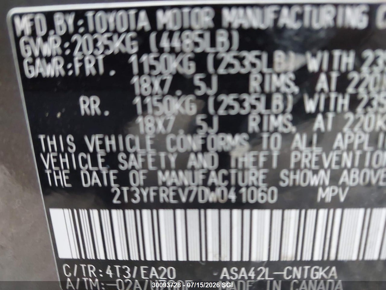 2013 TOYOTA RAV4 LIMITED thumbnail 10