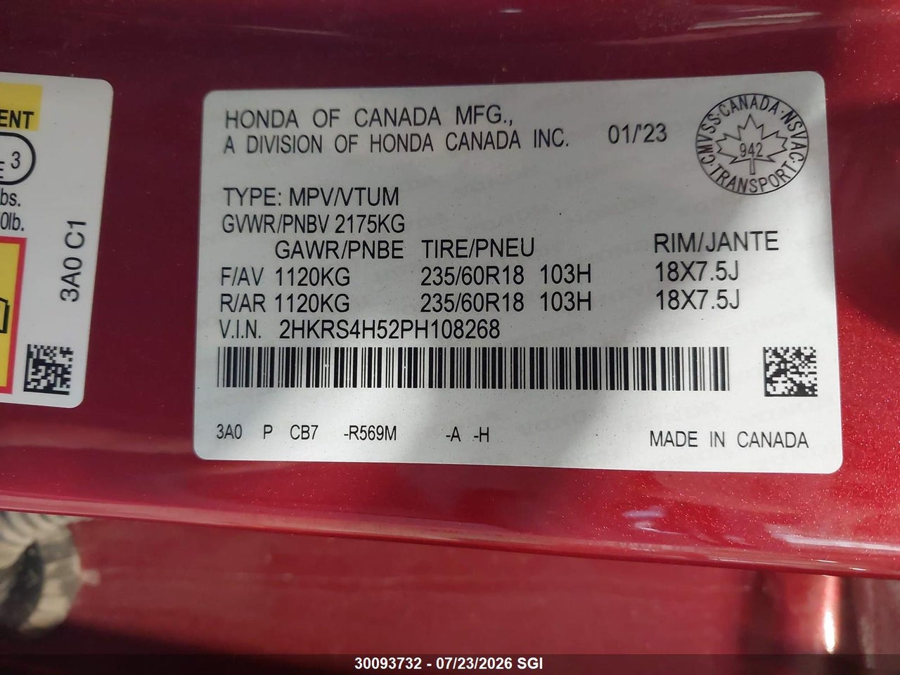 2023 HONDA CR-V SPORT thumbnail 10