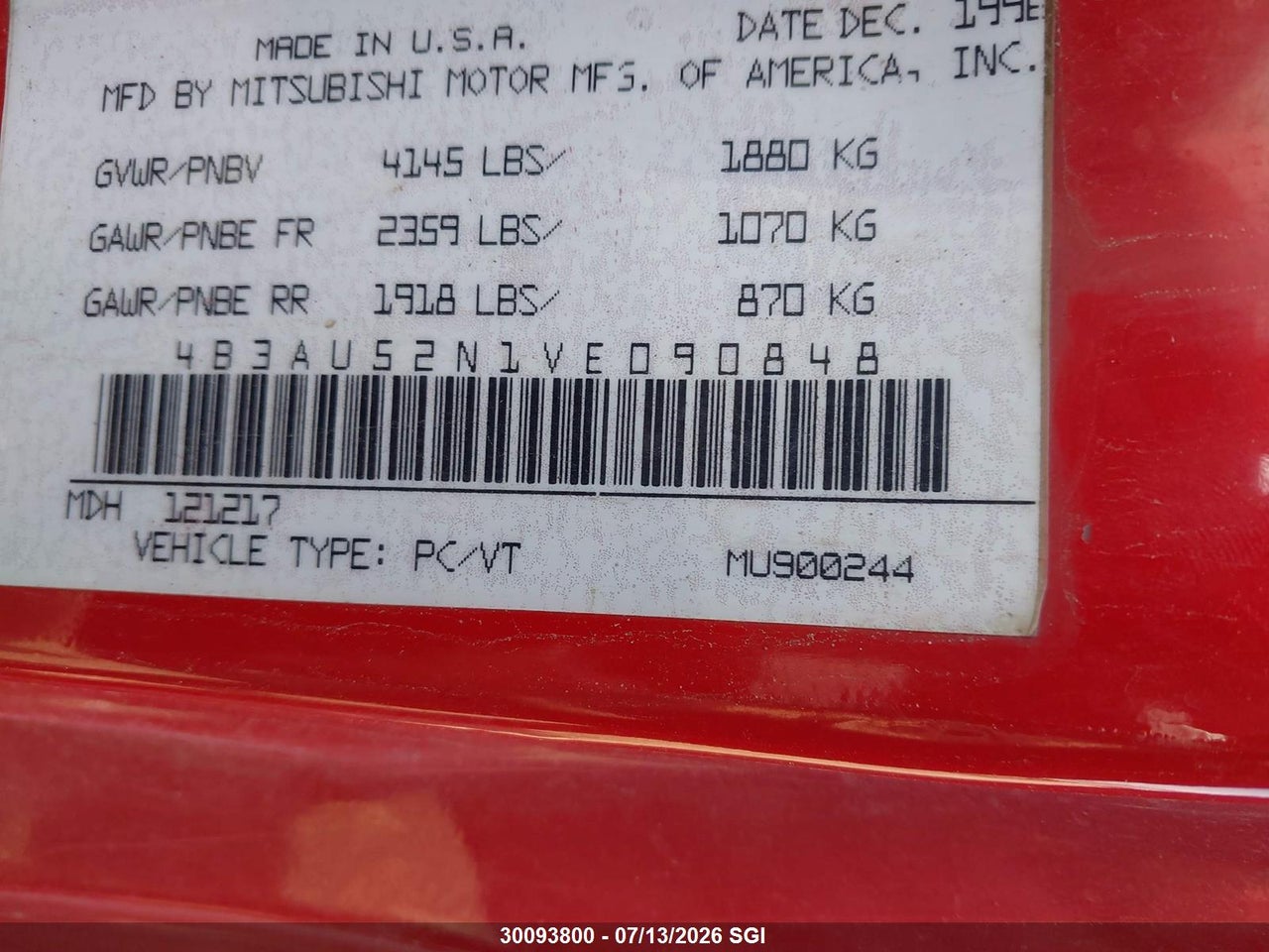 1997 DODGE AVENGER ES thumbnail 10