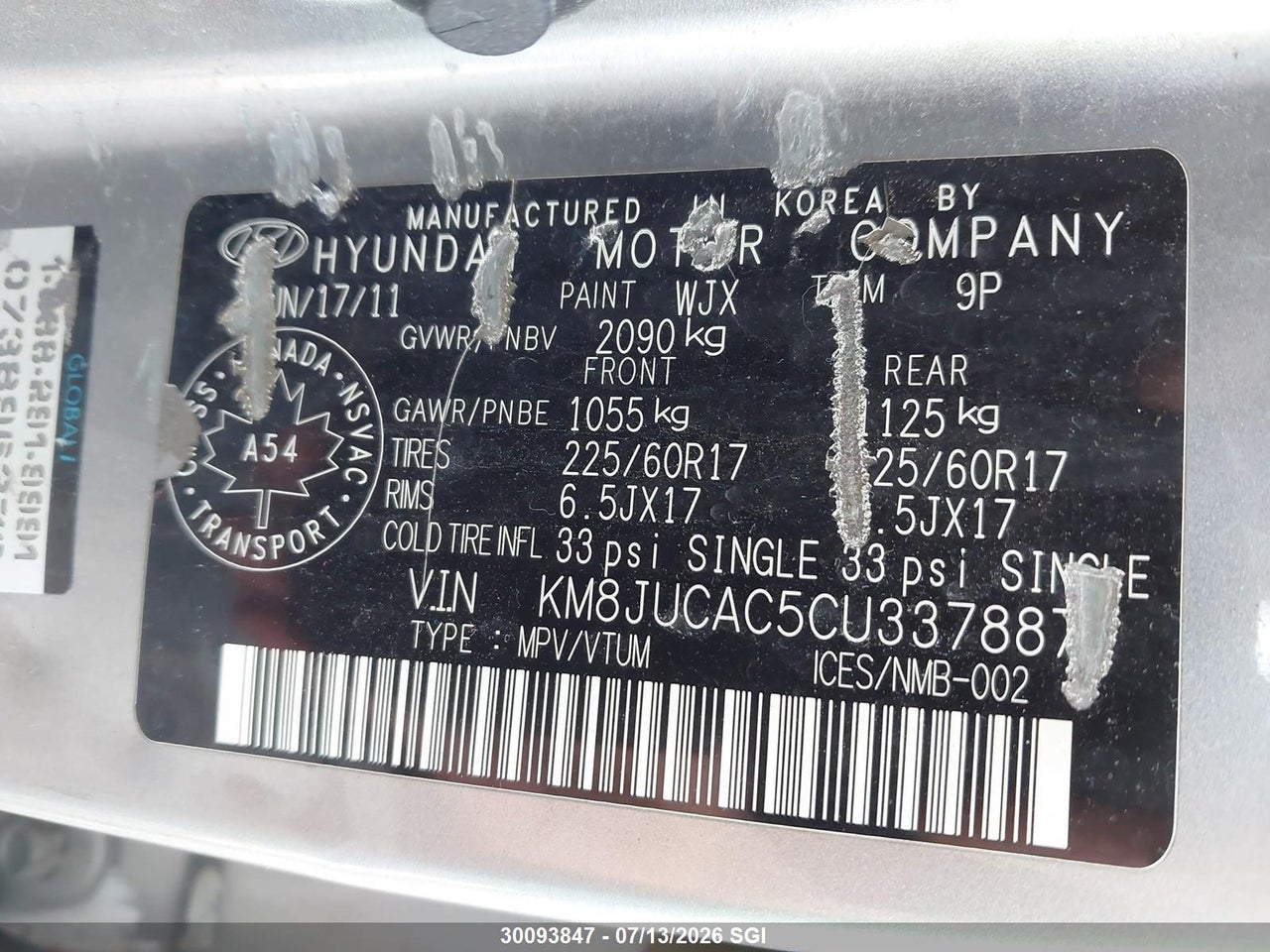 2012 HYUNDAI TUCSON GLS/LIMITED thumbnail 10