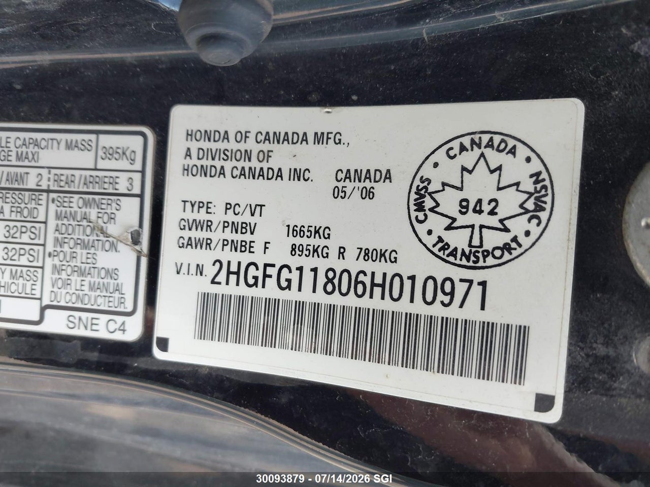 2006 HONDA CIVIC EX thumbnail 10