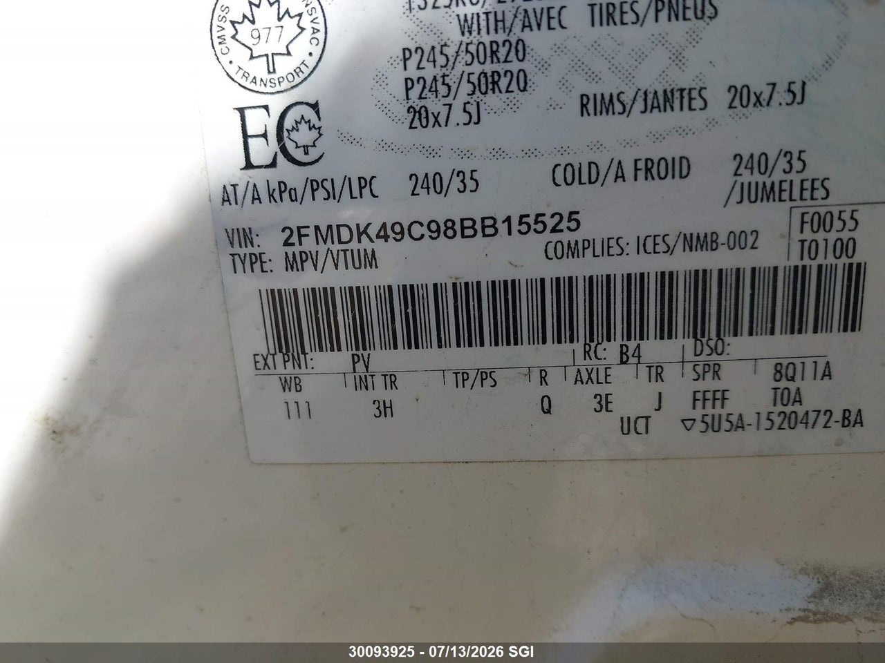 2008 FORD EDGE LIMITED thumbnail 10