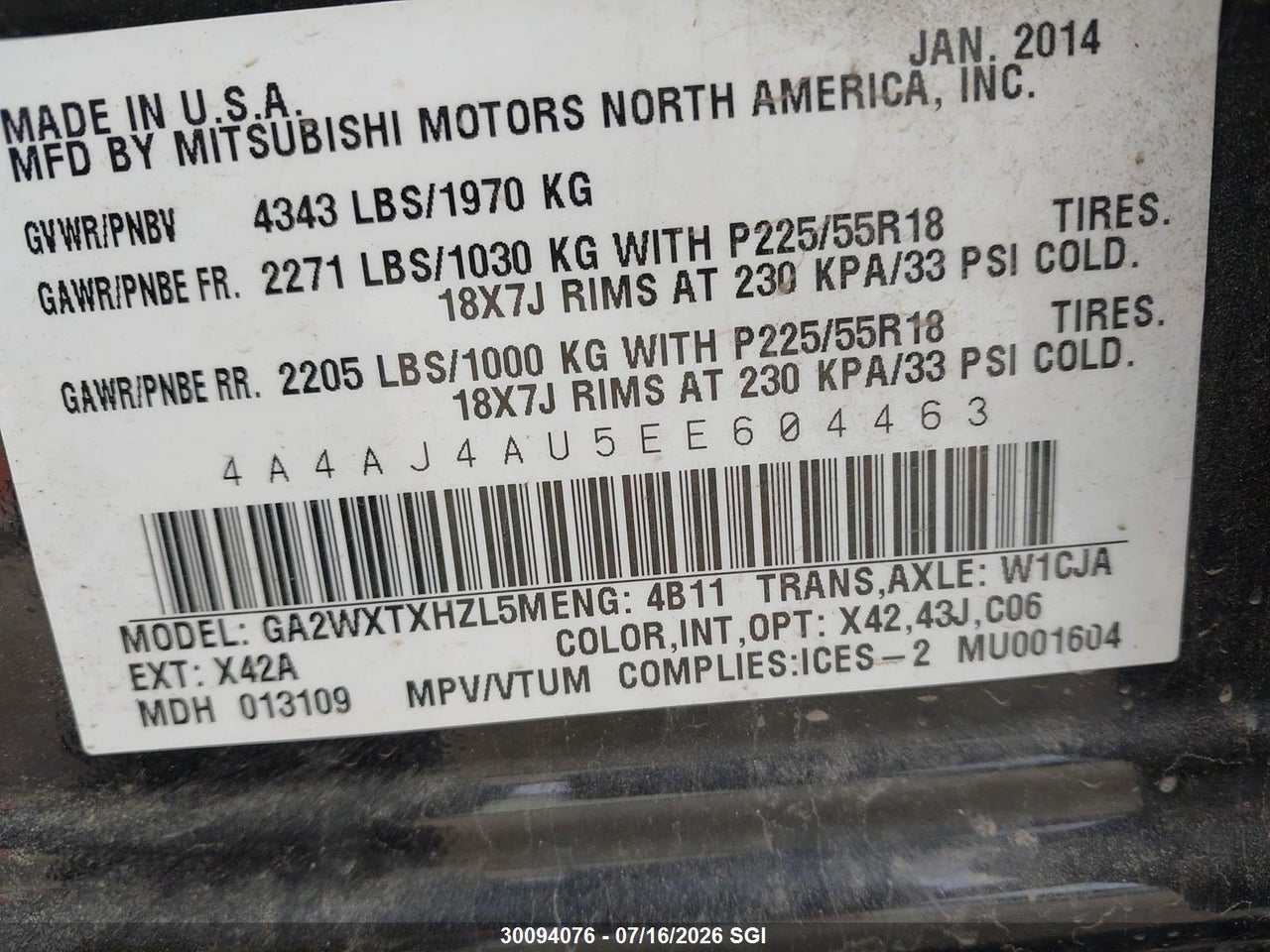 2014 MITSUBISHI RVR GT thumbnail 10
