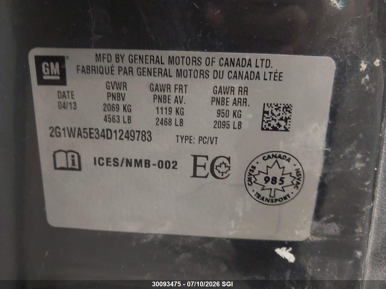 2013 CHEVROLET IMPALA LS thumbnail 10