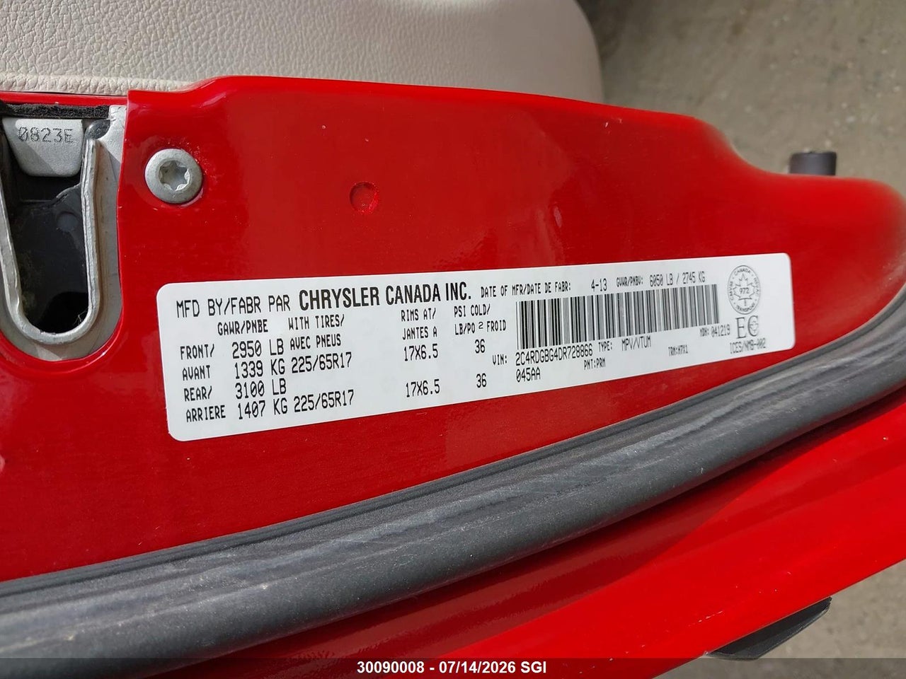 2013 DODGE GRAND CARAVAN SE thumbnail 10