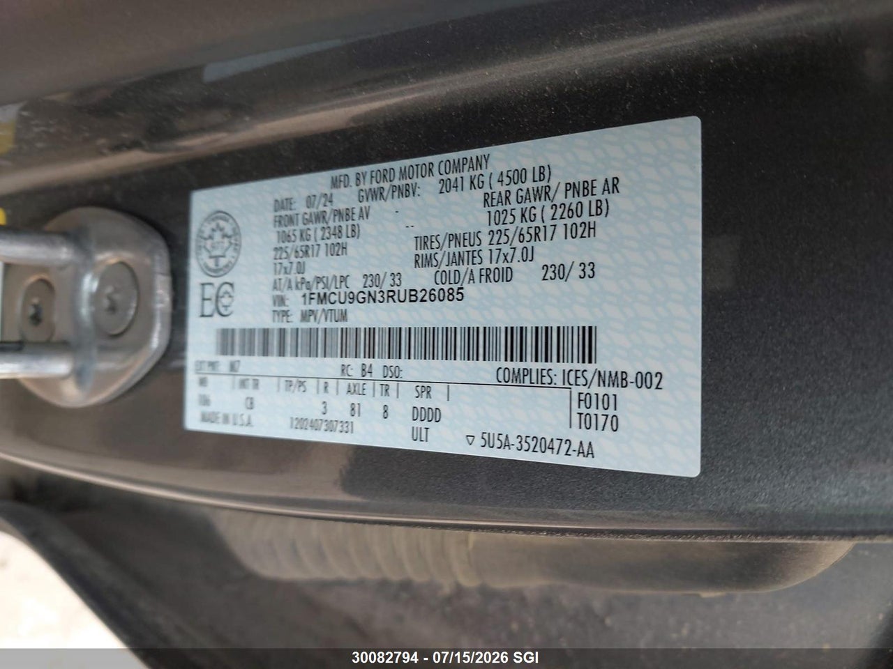 2024 FORD ESCAPE ACTIVE thumbnail 10