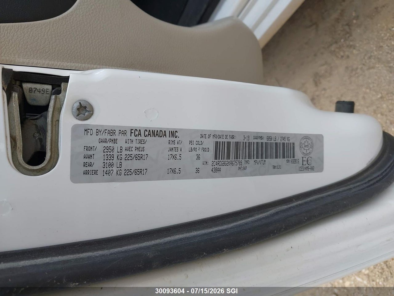 2019 DODGE GRAND CARAVAN SE thumbnail 10