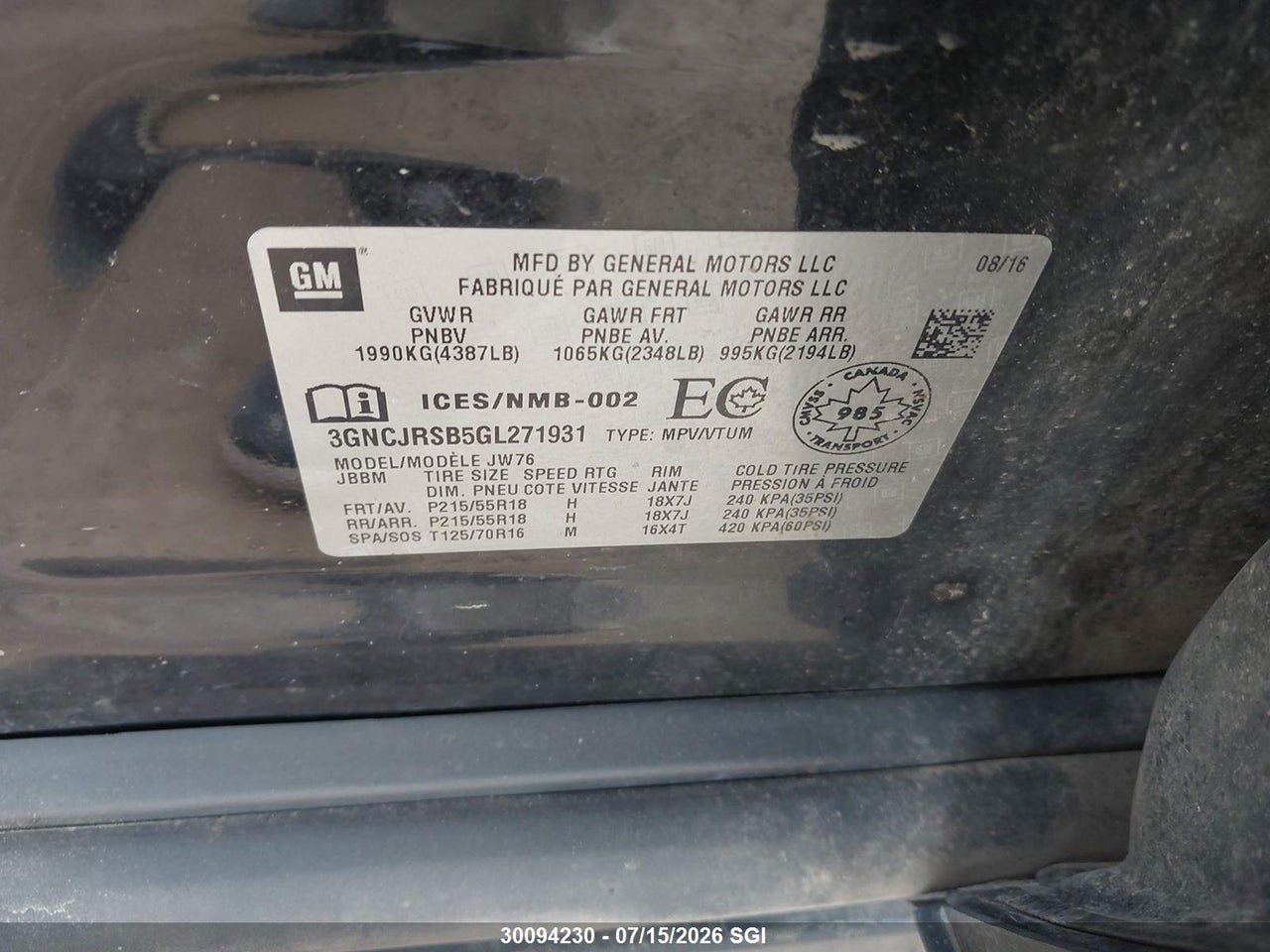 2016 CHEVROLET TRAX LTZ thumbnail 10