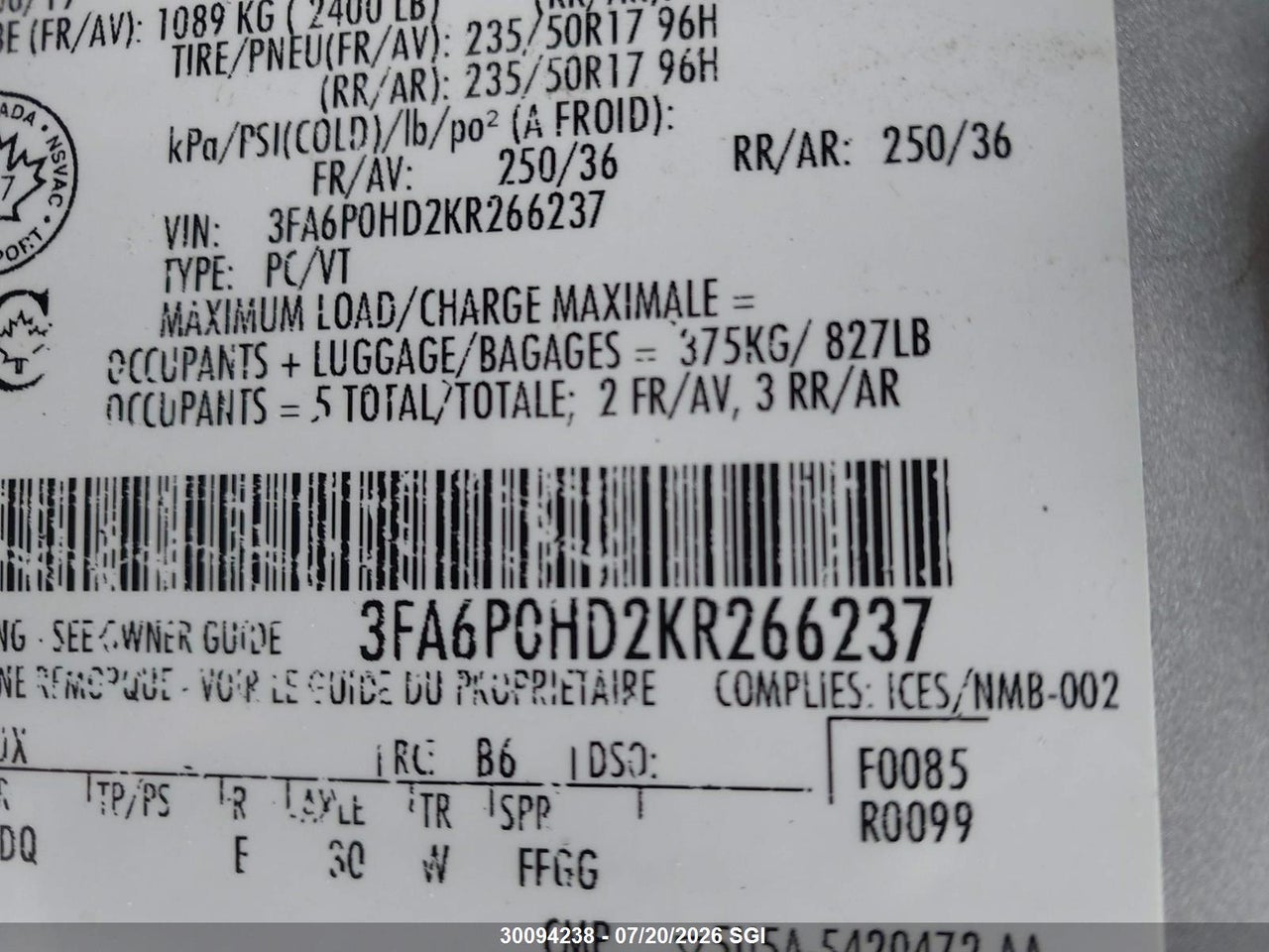 2019 FORD FUSION SE thumbnail 10