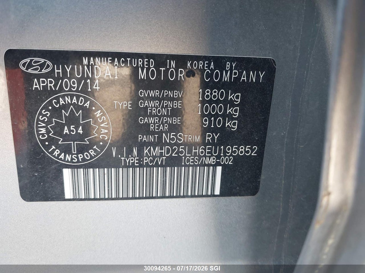 2014 HYUNDAI ELANTRA GT thumbnail 10