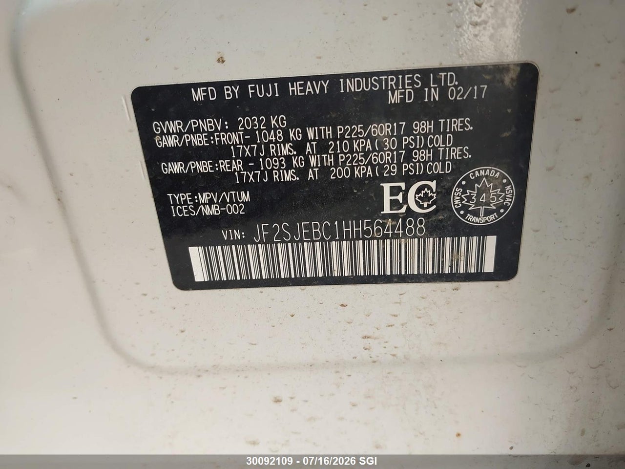 2017 SUBARU FORESTER 2.5I thumbnail 10
