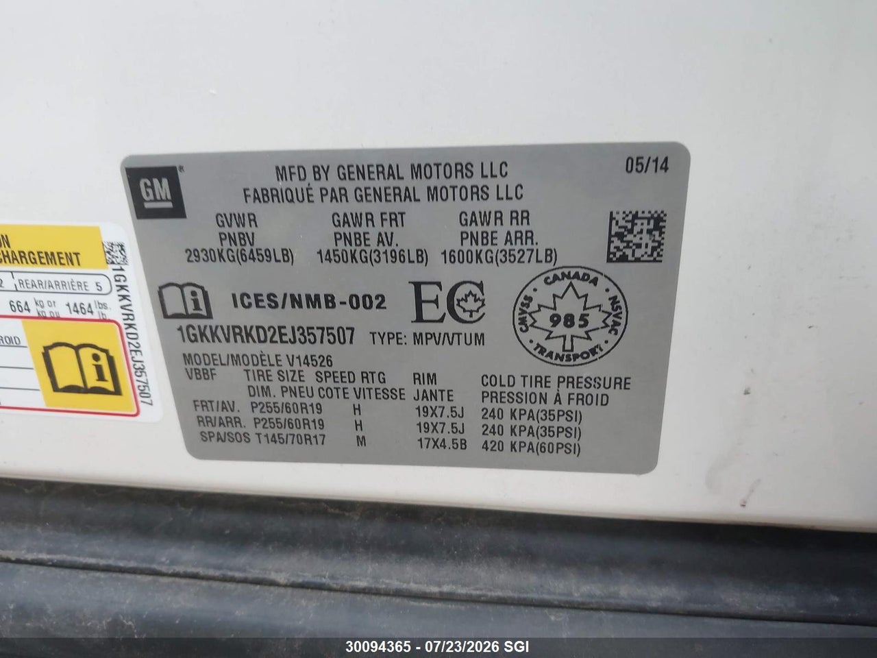 2014 GMC ACADIA SLT-1 thumbnail 10