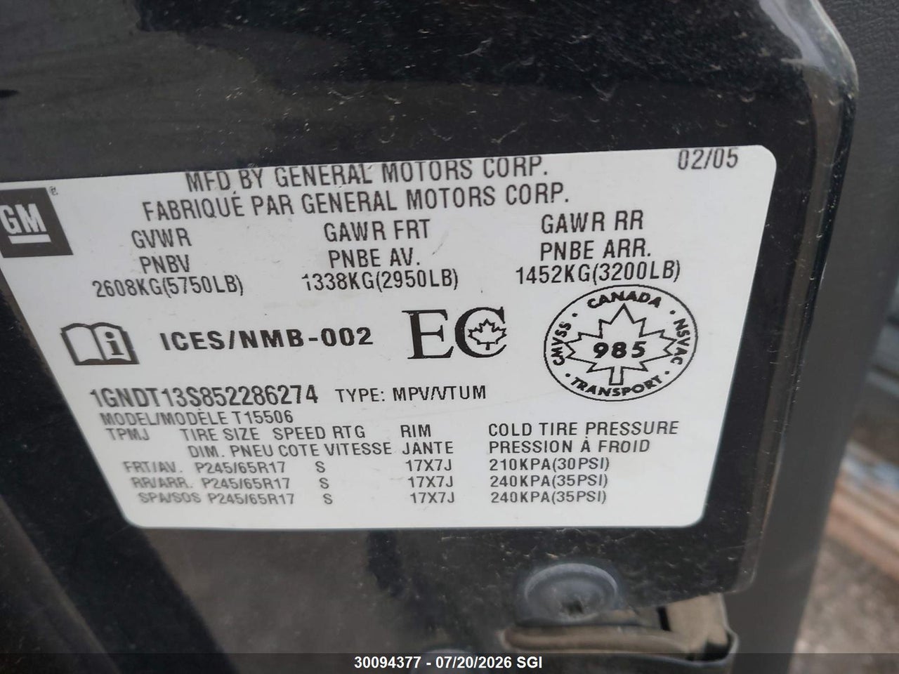 2005 CHEVROLET TRAILBLAZER LS/LT thumbnail 10