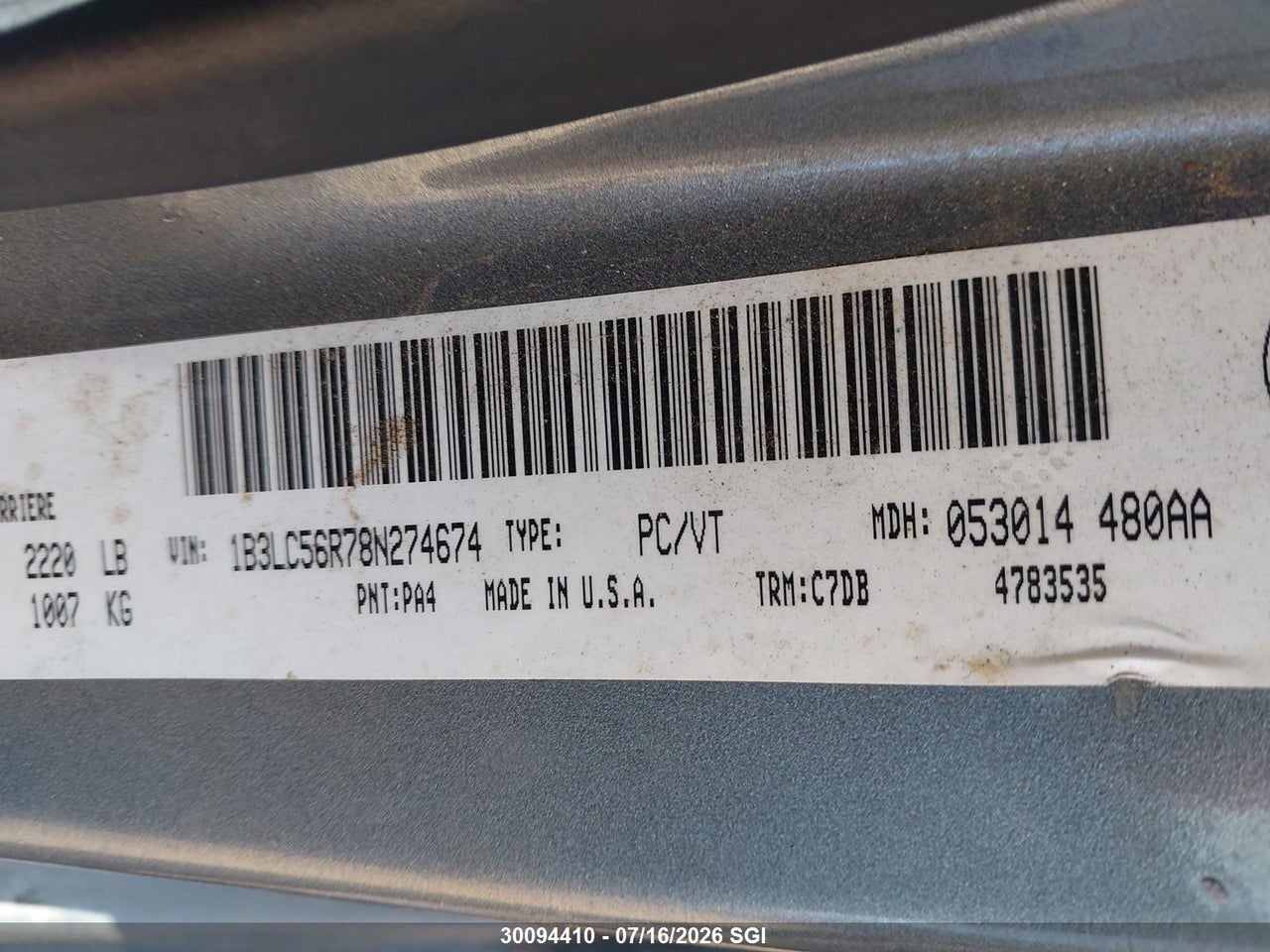 2008 DODGE AVENGER SXT thumbnail 10