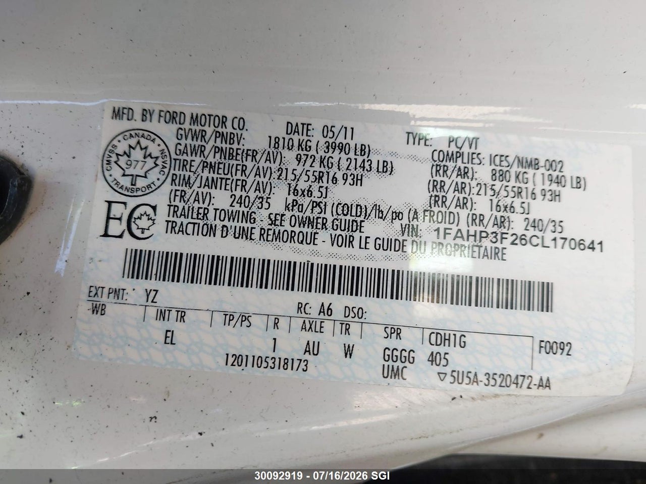 2012 FORD FOCUS SE thumbnail 10