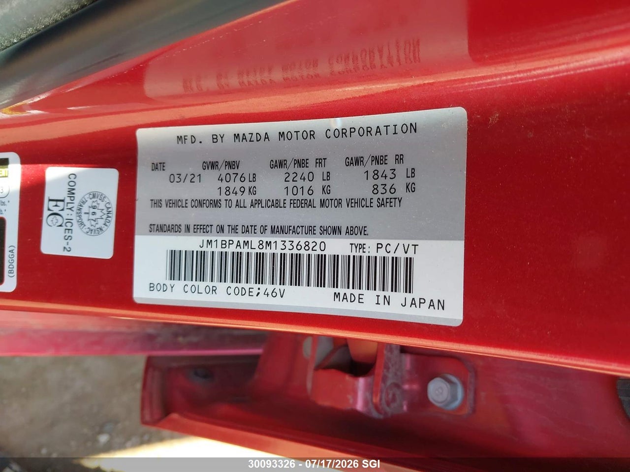 2021 MAZDA 3 PREMIUM thumbnail 10