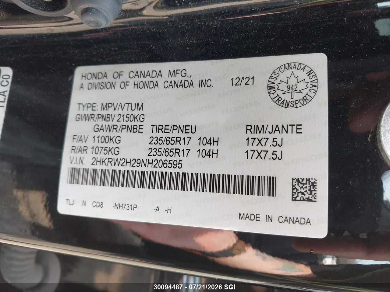 2022 HONDA CR-V LX thumbnail 10